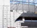 Scaffolding and Cladding on Mid-Rise Construction Site Royalty Free Stock Photo