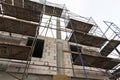 scaffolding during the construction of a multi-storey building