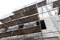 scaffolding during the construction of a multi-storey building