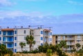 Scaffolding Cranes on Beach Condos Royalty Free Stock Photo