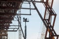 Scaffolding, cranes and elevating work platform Royalty Free Stock Photo