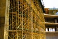 Scaffolding equipment on a construction site Royalty Free Stock Photo