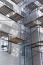 scaffolding on the facade of a house under construction Royalty Free Stock Photo