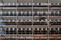 scaffolding in front of building at construction site. Royalty Free Stock Photo