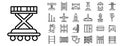 Scaffolding icon set, outline style