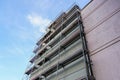 Scaffolding before installation of the thermal insulation of the facade Royalty Free Stock Photo