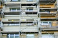 Scaffolding before installation of the thermal insulation of the facade Royalty Free Stock Photo