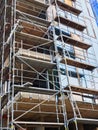 Scaffolding on Modern High Rise Construction Site Royalty Free Stock Photo