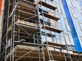 Scaffolding on Modern High Rise Construction Site Royalty Free Stock Photo