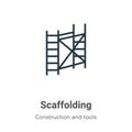 Scaffolding outline vector icon. Thin line black scaffolding icon, flat vector simple element illustration from editable