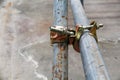 Scaffolding pipe clamp and parts