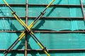 Scaffolding & protection netting on an unfinished building