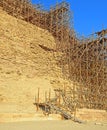 Scaffolding on Pyramid of Djoser in Saqqara Royalty Free Stock Photo