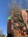 Scaffolding on a residential building lateral view in Urdorf, Switzerland Royalty Free Stock Photo