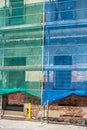 Scaffolding with safety net House Royalty Free Stock Photo