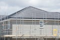 Scaffolding on side of house being constructed Royalty Free Stock Photo