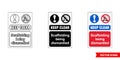 Scaffolding sign keep clear scaffolding being dismantled icon of 3 types color, black and white, outline. Isolated vector sign