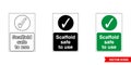 Scaffolding sign scaffold safe to use icon of 3 types color, black and white, outline. Isolated vector sign