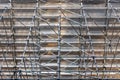 Scaffolding Steel Frame Installation in Construction Site, Scaffold Element, Structure Erection Royalty Free Stock Photo