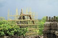 Scaffolding on temple Prambanan Royalty Free Stock Photo