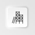 Scaffolding Vector Neumorphic Icon Isolated On Transparent Background, Scaffolding Logo Concept. Ladder, Scaffold