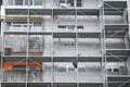 Scaffoldings on the facade of a block of flats Royalty Free Stock Photo