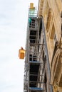Scaffolds On Ancient Building Restoration Works In Bordeaux France