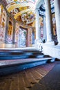 The SCALA REGIA, the principal staircase of Villa Farnese in Caprarola, Italy Royalty Free Stock Photo