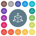 Scalability flat white icons on round color backgrounds