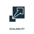 Scalability icon. Simple creative element. Filled monochrome Scalability icon for templates, infographics and banners