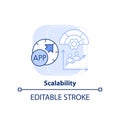 Scalability light blue concept icon