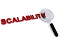 scalability with magnifier on white Royalty Free Stock Photo