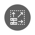 Scalability, scale, big data icon