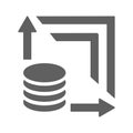 Scalability, scale, big data icon. Gray vector graphics