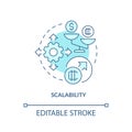 Scalability turquoise concept icon