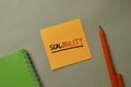 Scalability write on sticky notes isolated on office desk