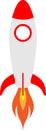 (scalable red rocket on white isolated background Converted .eps
