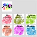 A scalable vector calendar for the year 2018 Royalty Free Stock Photo