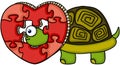 Turtle with heart shaped puzzle