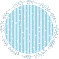 Baby blue party round sticker with stars