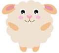 Cute sheep with round body