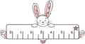 Cute white bunny with ruler