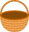 Empty wicker brown basket alone Royalty Free Stock Photo