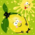 Funny illustration of fresh juice limon