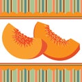 Funny illustration with juicy peach slices