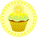 Lemon cupcake classic round sticker