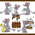 Mouse set digital elements Royalty Free Stock Photo