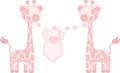 Pink baby girl giraffe