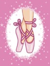 Pink ballerina shoes background Royalty Free Stock Photo