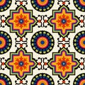 Seamless pattern colourful ornament tiles